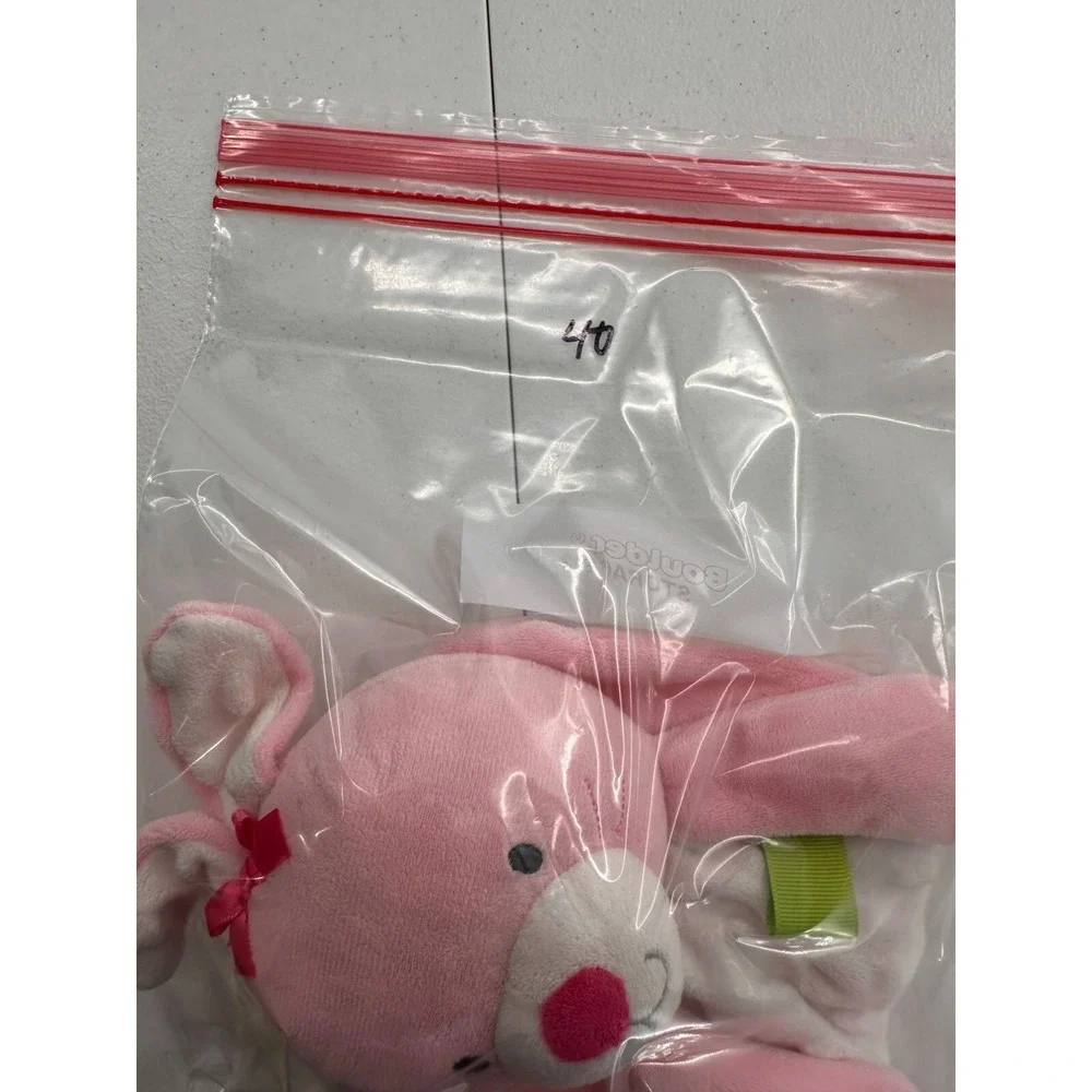 Taggies Pink Bunny Baby Lovey Security Blanket Textured Tags Soft Plush Easter‎